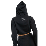 CROP TOP BLACK HOODIE WOMEN